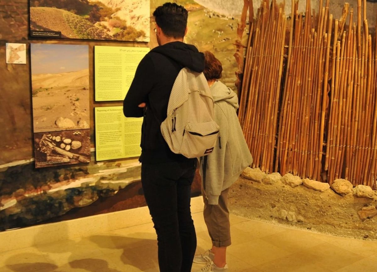 Visitors in The Archaeological Museum in Amman